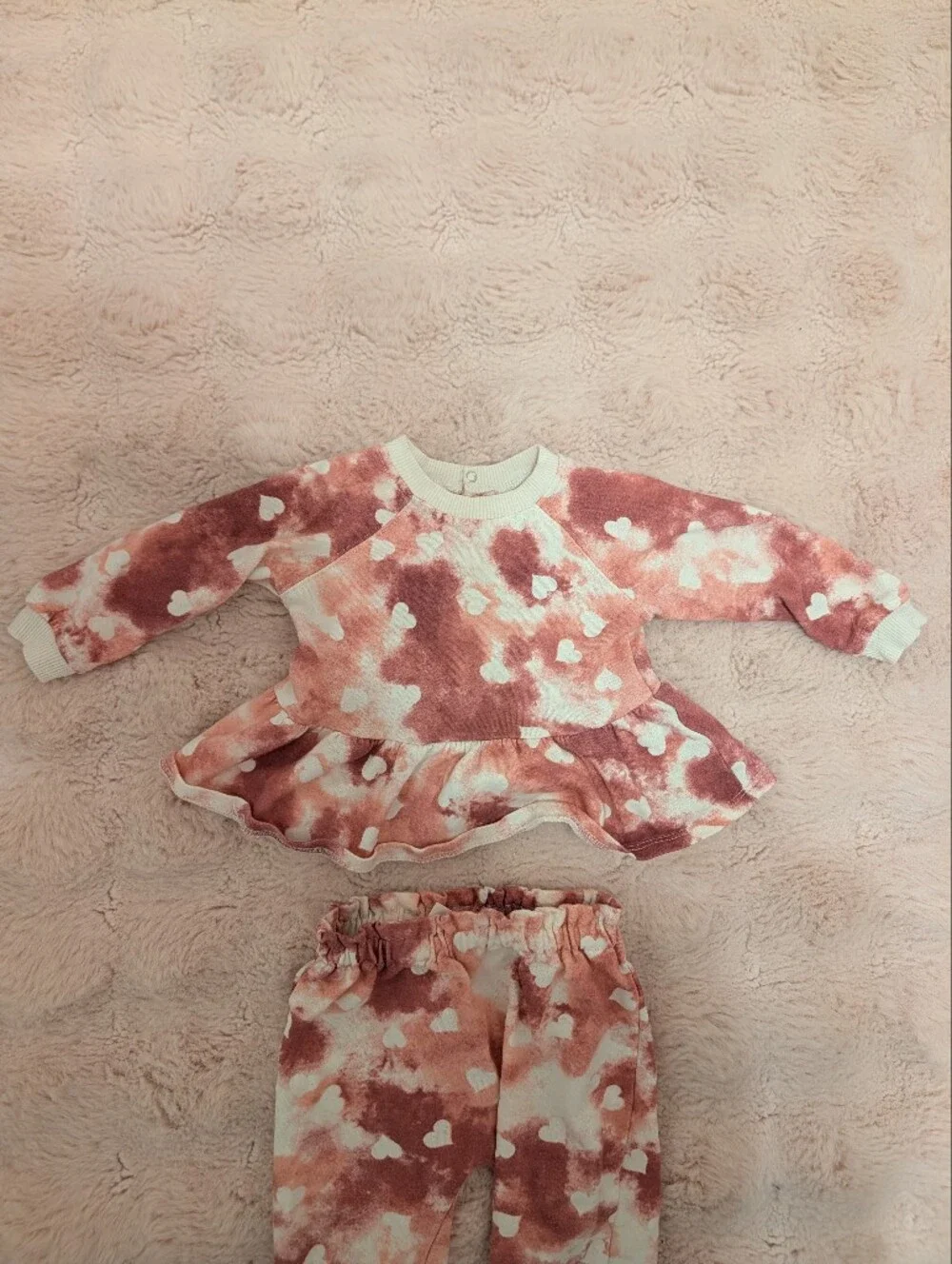 Grayson Mini Baby Girls Pink Heart Set 12m